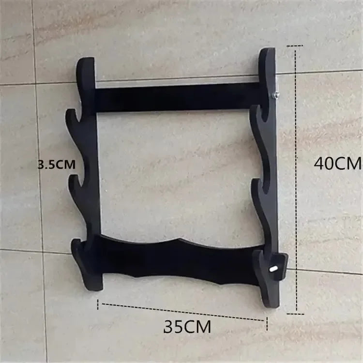 Wall-Mounted Katana Sword Display Rack — Japanese Samurai Decoration