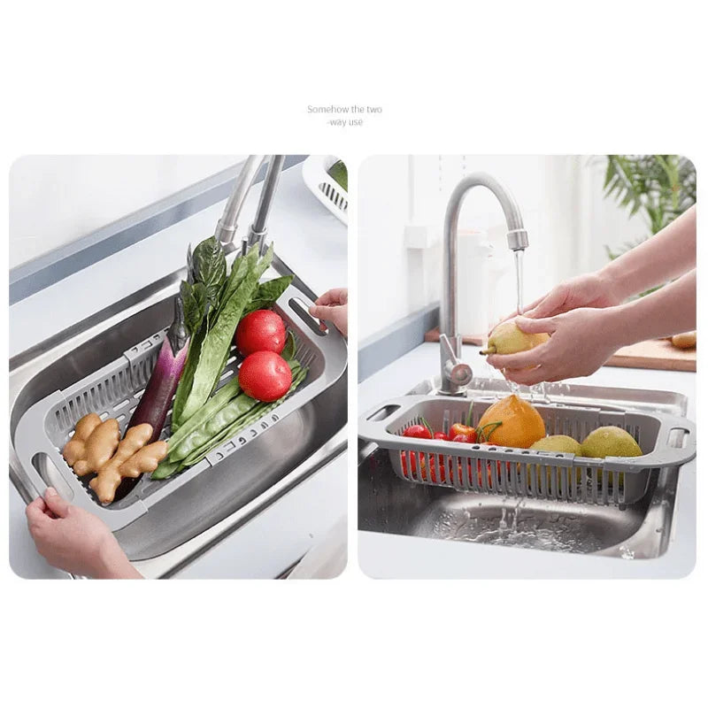 Expandable Dish Drying & Washing Basket — Foldable, Adjustable Length
