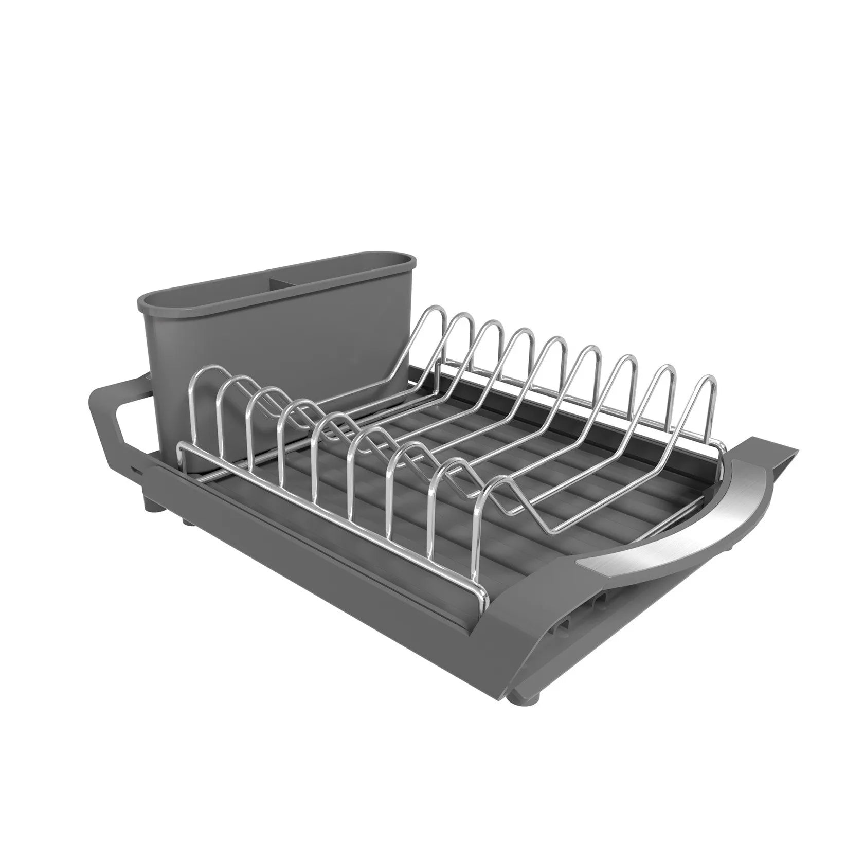 Expandable Small Dish Drainer Rack — with Removable Cutlery Holder