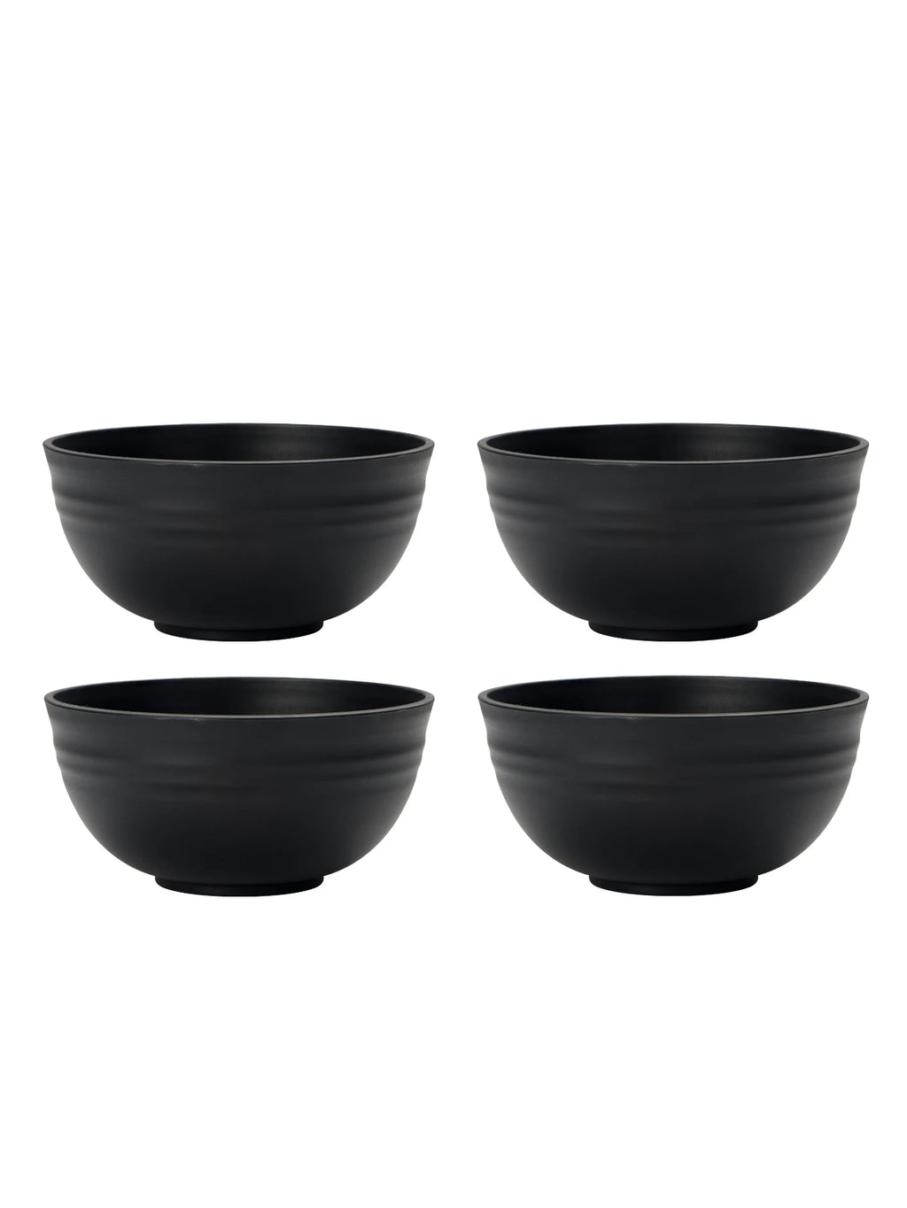 Black Grain Reusable Plastic Dinner Bowls — Set of 4, 6 or 8