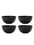 Black Grain Reusable Plastic Dinner Bowls — Set of 4, 6 or 8