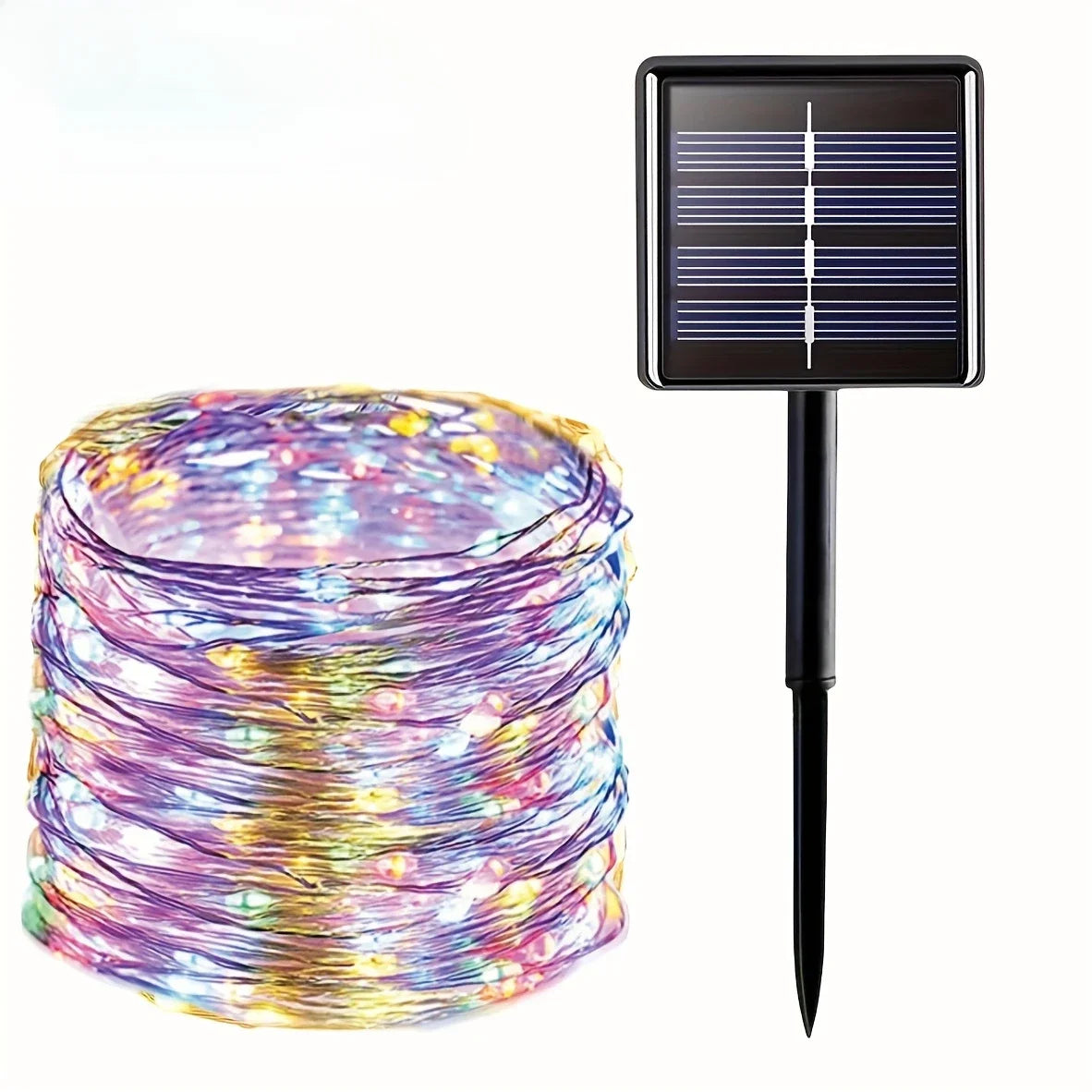 Solar Copper Wire Fairy Lights — 8 Modes, Waterproof, Indoor & Outdoor