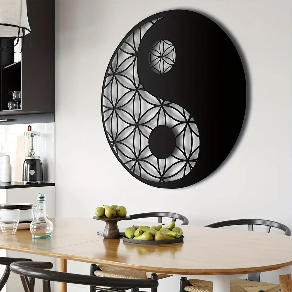 Yin Yang Metal Wall Art — Zen Sacred Geometry Wall Hanging