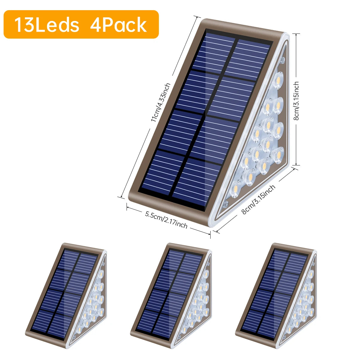 LED Solar Step & Stair Lights – IP67 Waterproof Outdoor Deck & Path Lights for Yard & Garden