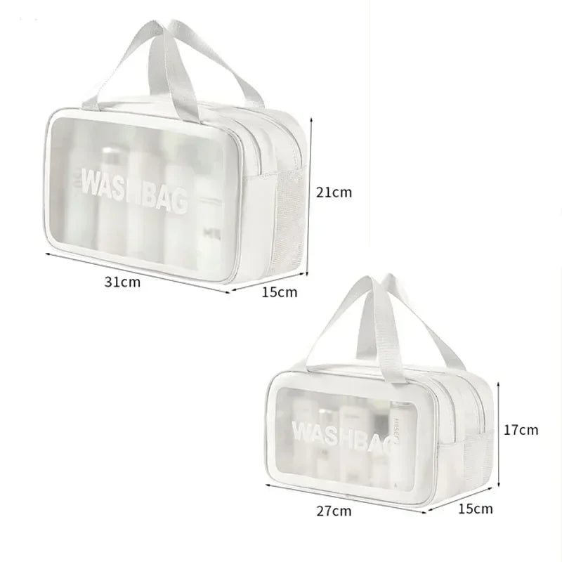 Dry-Wet Separation Toiletry Bag — Double-Layer PU Travel Cosmetic Pouch