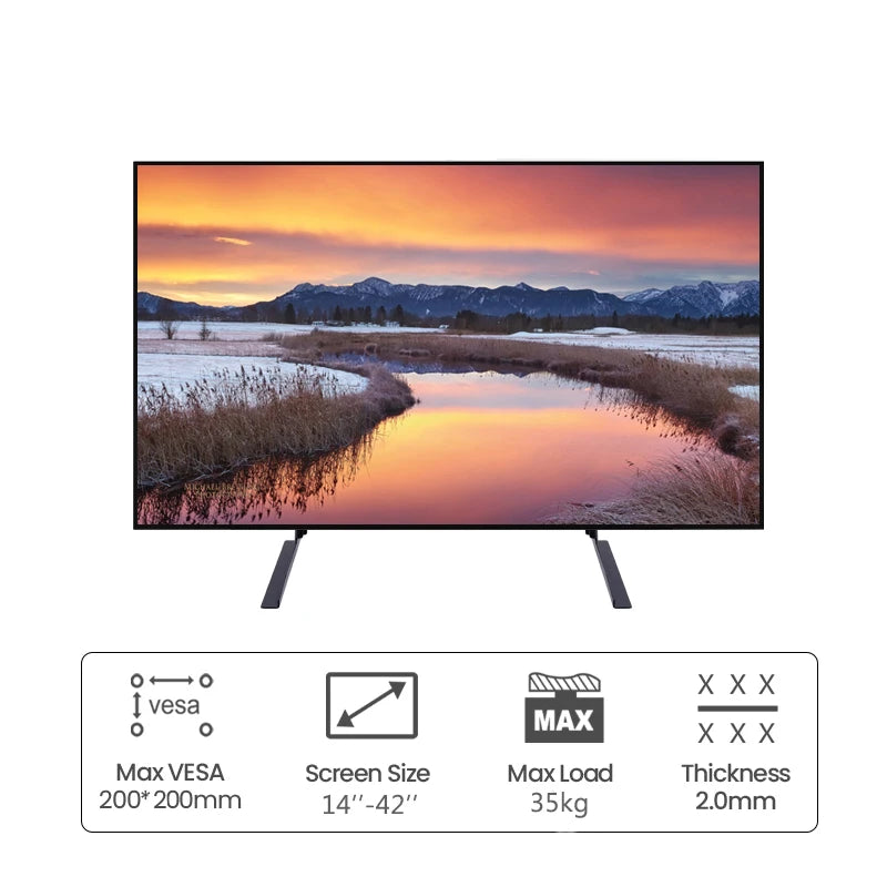 Universal Table Top TV Stand — For 14–42" Flat & Curved Screens