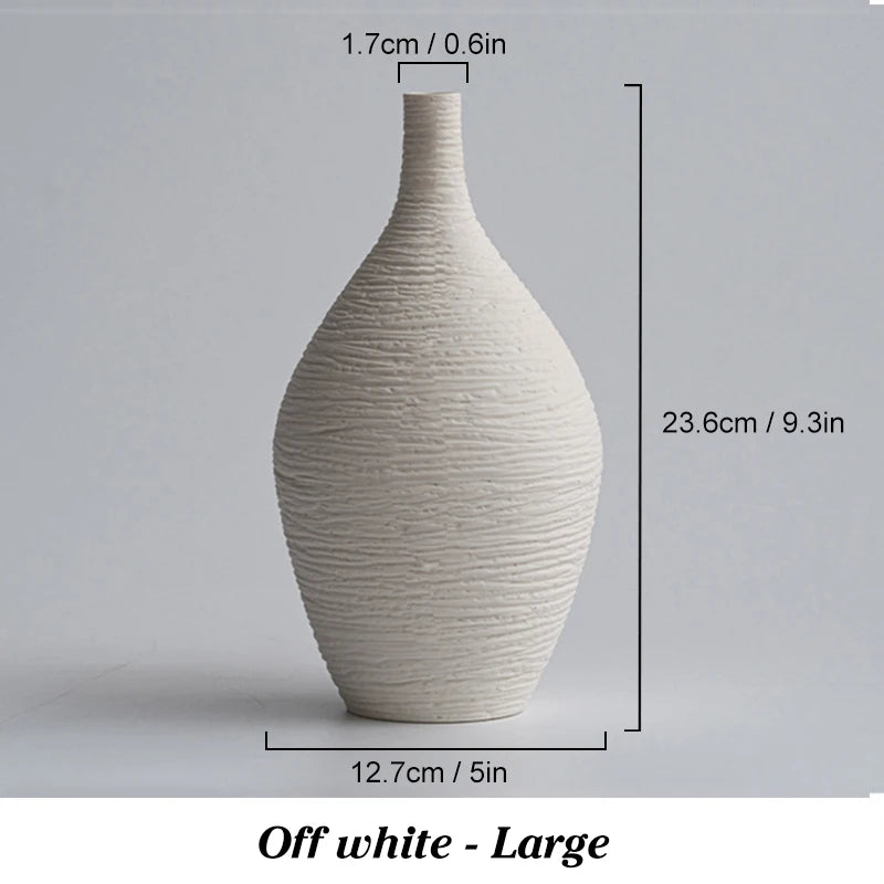 Nordic Narrow-Neck Ceramic Vase — Small or Large
