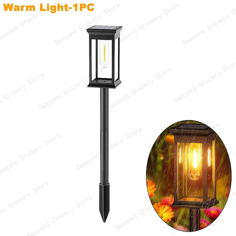 IP65 Waterproof Solar Garden Lights White Warm Light Outdoor Landscape Walkway Lighting Lawn Porch Patio Ambiance Lights