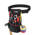 7-Pocket Electrician Tool Pouch with Belt Clip – Heavy Duty Nylon Organizer for HVAC & Trades