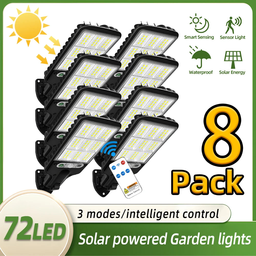 Solar COB Floodlight with Remote Control – IP65 Motion Sensor Security Light for Driveway, Patio & Garden (1/8 pcs)