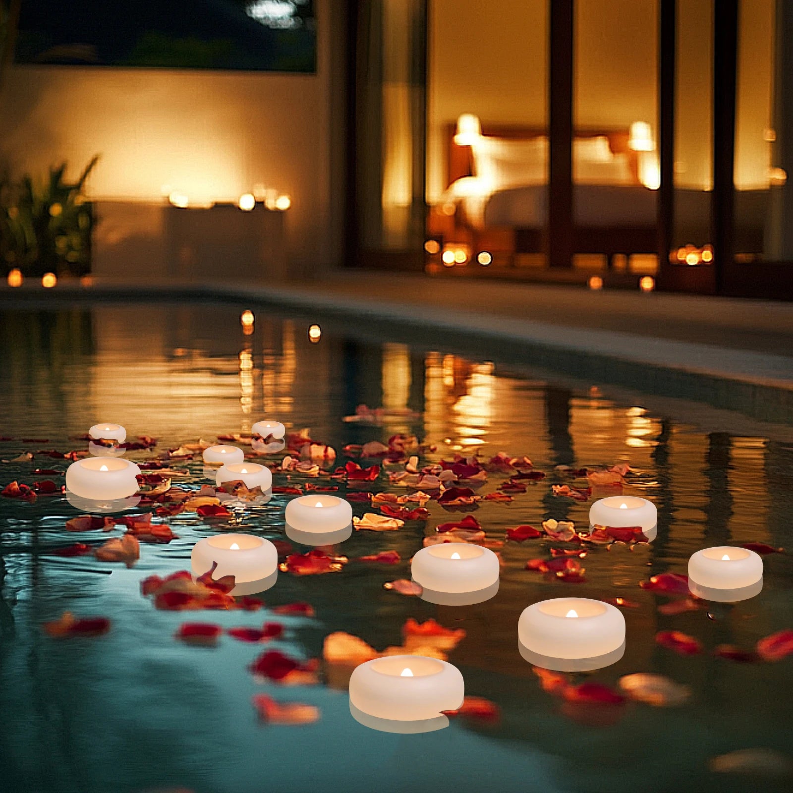 Floating Flameless LED Tealights — Waterproof, Pack of 12 or 24