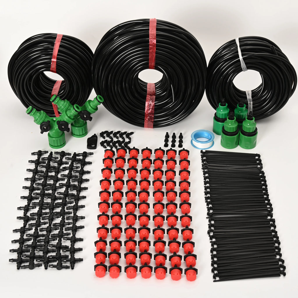 Drip Irrigation System with Adjustable Drippers & Timer – Micro Garden Watering Kit (5–60 m)