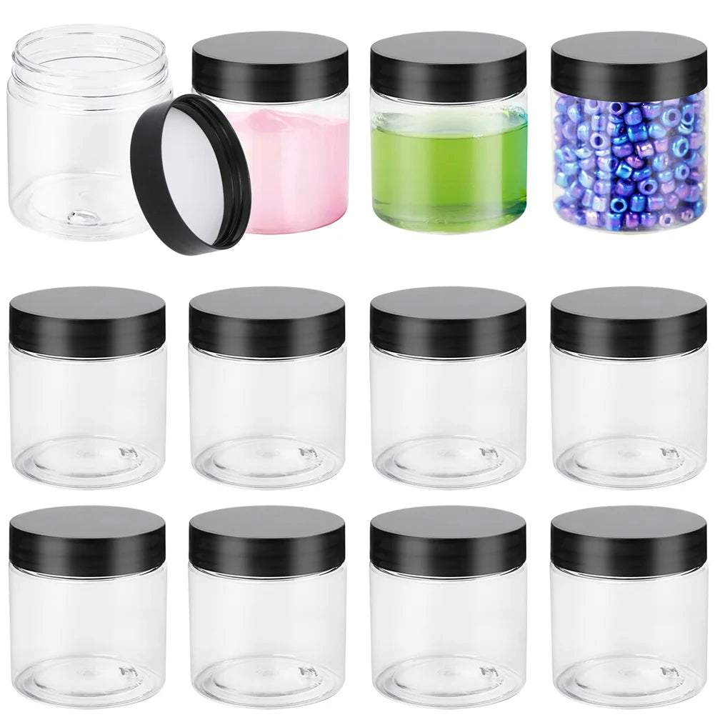 Sealed Plastic Kitchen Storage Jars — Transparent, Moisture-Proof, Set of 12