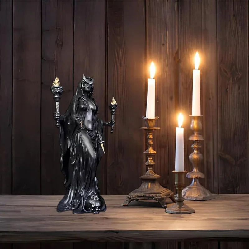 Dark Goddess Hecate Resin Figurine — Fantasy Collectible Ornament