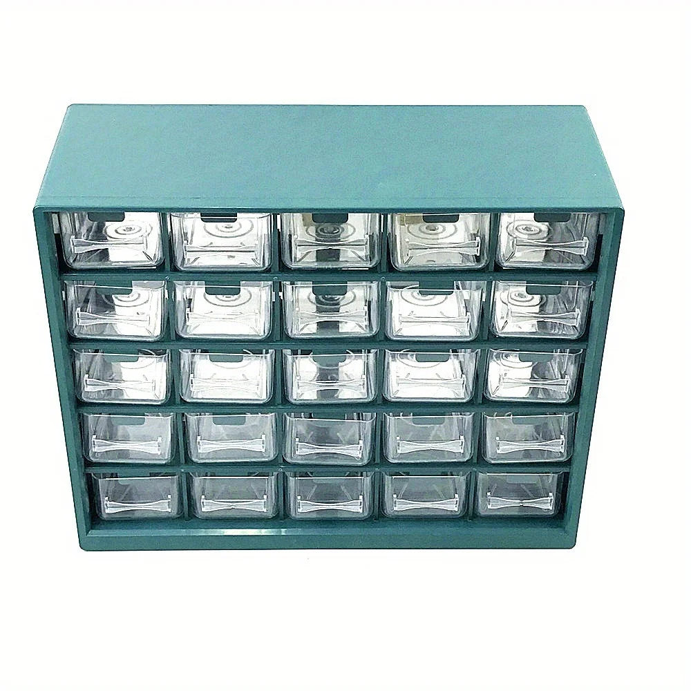 25-Drawer Wall-Mounted Parts Storage Box – ABS Plastic Screw & Component Organizer