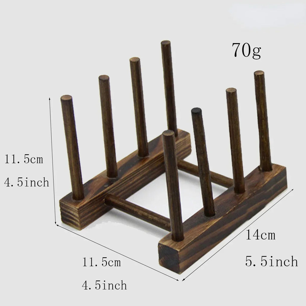 Bamboo Dish Drainer & Pot Lid Rack — Natural, Kitchen Organizer