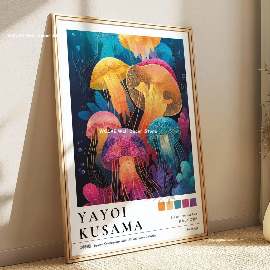 Japanese Wall Art Canvas Prints — Coral Reef, Mushrooms & Mount Fuji, Set of 1 or 3