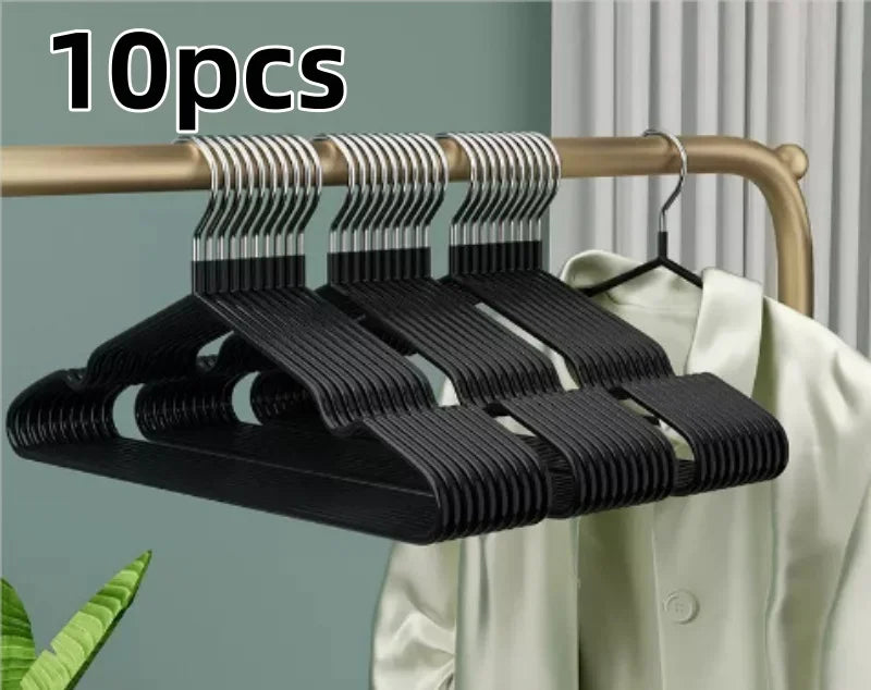Non-Slip Coated Metal Suit Hangers — Pack of 10
