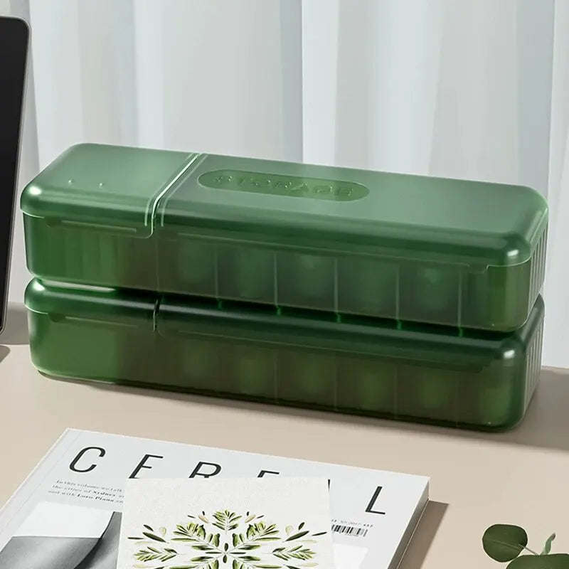 7-Compartment PP Cable Storage Box — 28.5 × 8.5 × 5.8 cm