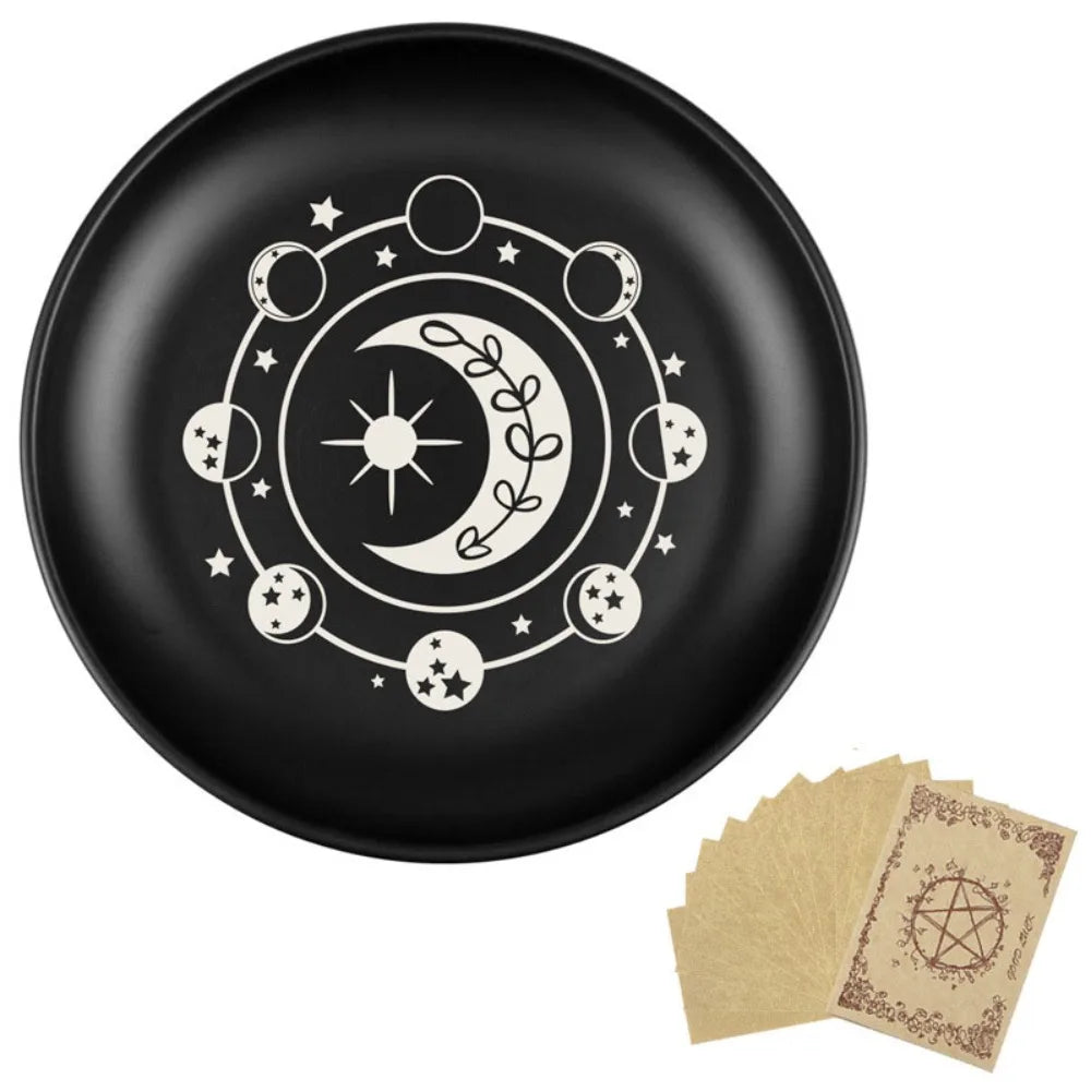 Black Stainless Steel Decorative Tray — Jewellery Dish & Altar Plate