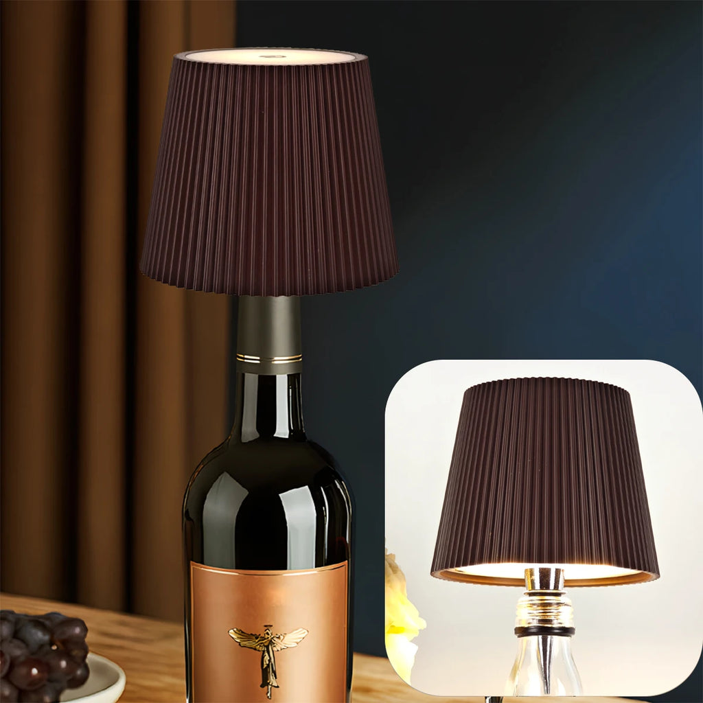Wireless Wine Bottle LED Lamp — Touch Dimming, USB Rechargeable