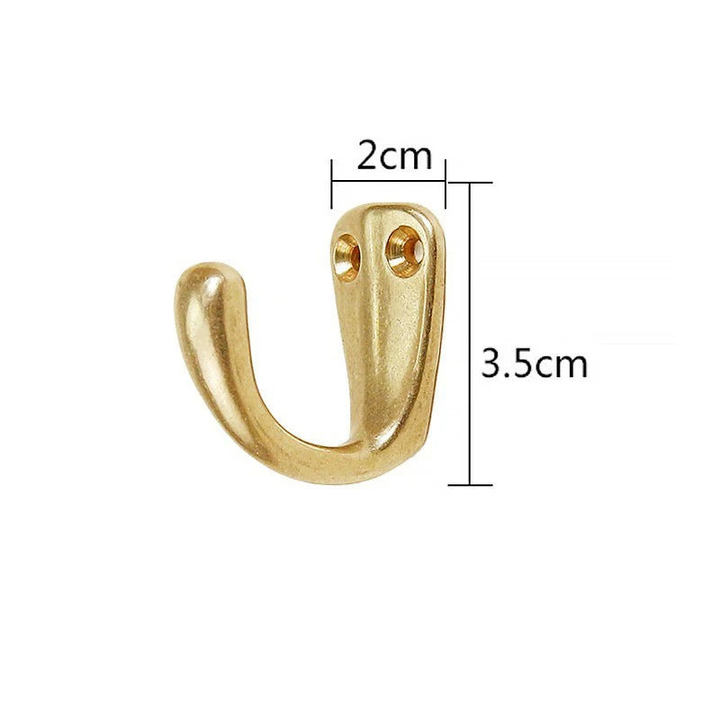 Brass Wall Hook — Antique Bronze or Gold Finish
