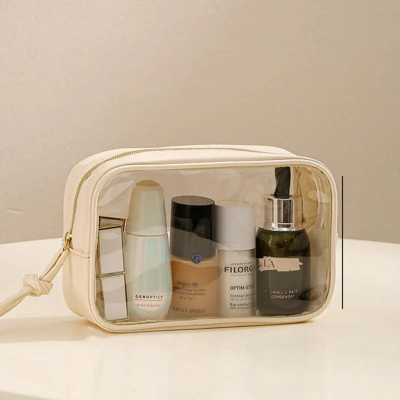 Large Capacity Transparent PVC Makeup Bag — Waterproof Travel Cosmetics Organizer