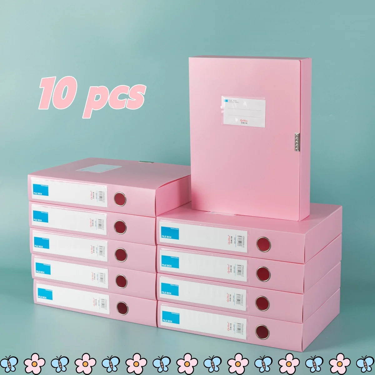 Thickened A4 Document Storage Boxes — Set of 10