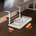 Under-Desk Carbon Steel Cable Management Rack — No-Drill Hook Mount