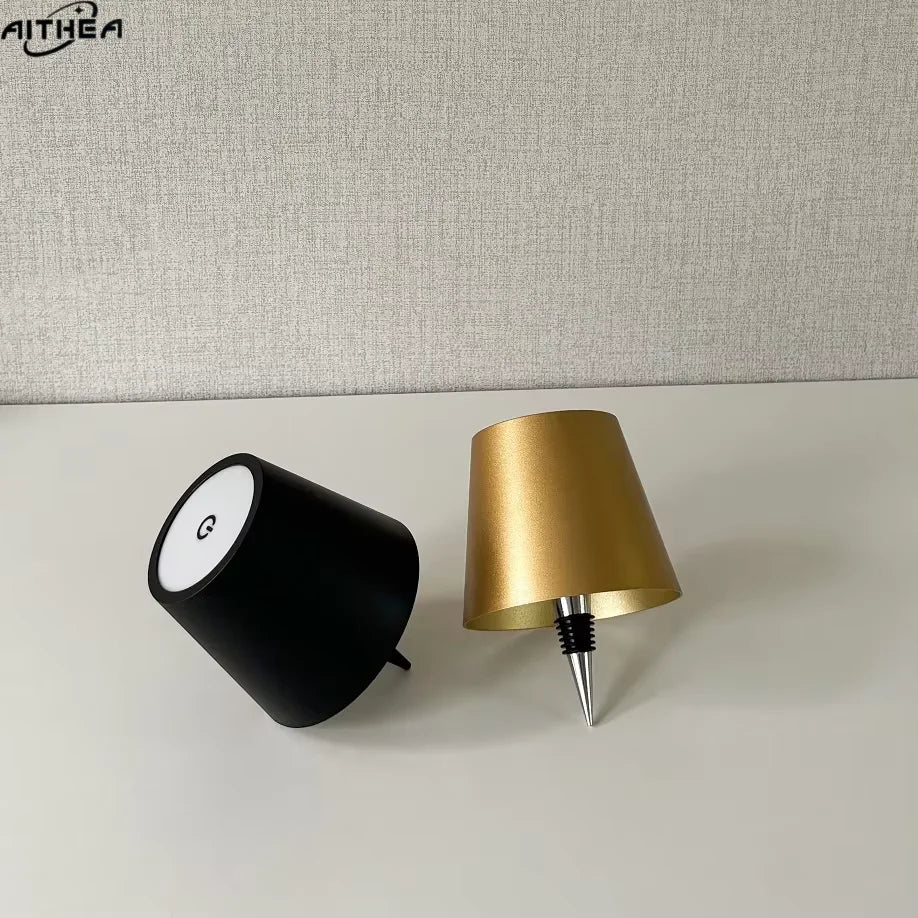 Wireless LED Wine Bottle Table Lamp — Touch Dimming, 3 Colour Temperatures