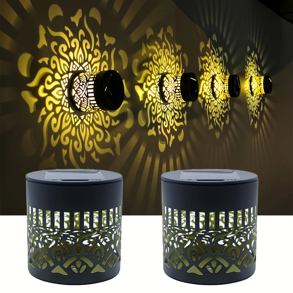 Solar LED Warm Wall Light – IP65 Globe Iron Lamp for Garden, Steps & Courtyard