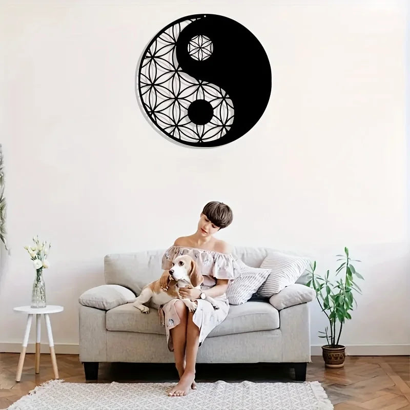 Yin Yang Metal Wall Art — Zen Sacred Geometry Wall Hanging