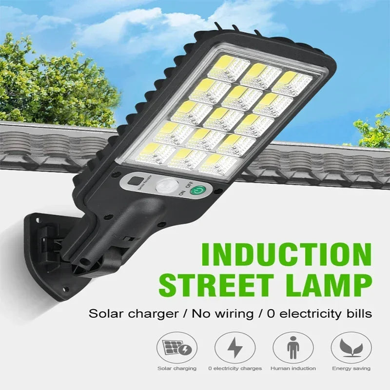 Solar COB Street Light — Motion Sensor, Remote Control, Waterproof