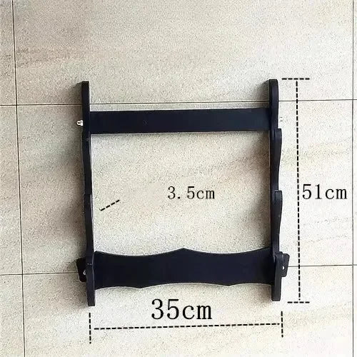 Wall-Mounted Katana Sword Display Rack — Japanese Samurai Decoration
