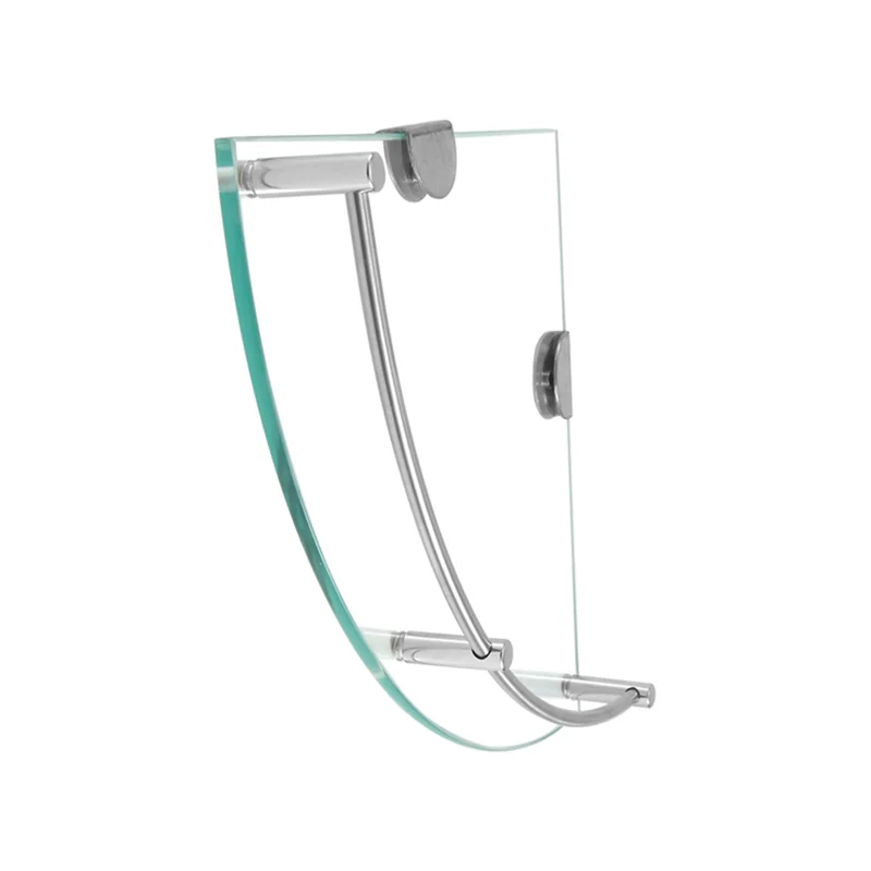 Tempered Glass Triangle Corner Shelf — Wall-Mounted Bathroom Storage, 24×24cm