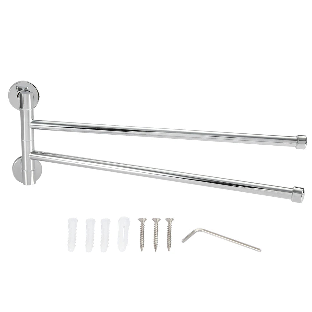 Rotating Swing-Out Towel Rack — 2 or 3 Arms, Zinc Alloy & Stainless Steel