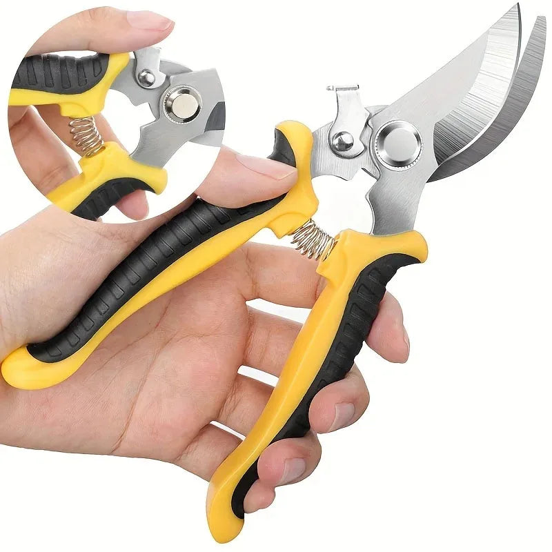 3-Piece Gardening Scissors Set – Ergonomic Non-Slip Pruning Shears with Safety Lock for Beginners