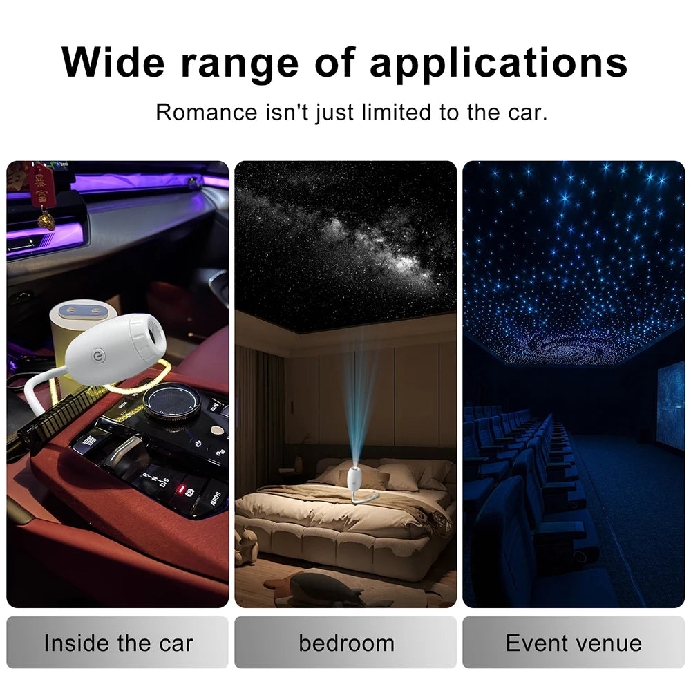 USB Star & Galaxy Projector Light — Car, Bedroom & Tent Atmosphere
