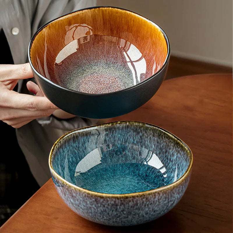 Yunmeng Kiln Ceramic Noodle & Fruit Bowl — 6.5-Inch Restaurant Tableware