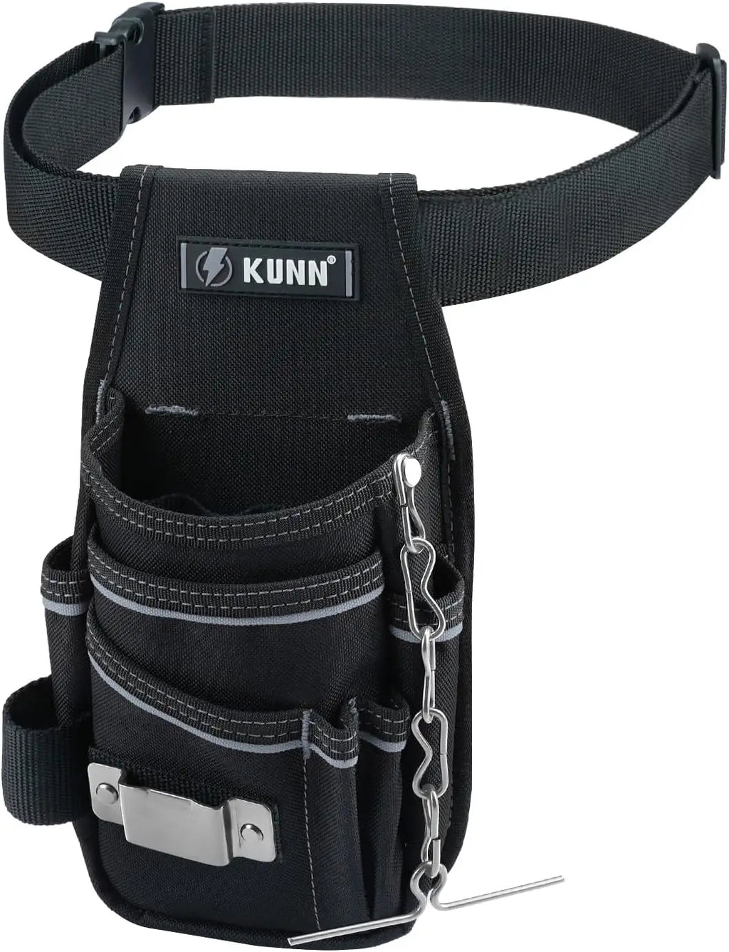 7-Pocket Electrician Tool Pouch with Belt Clip – Heavy Duty Nylon Organizer for HVAC & Trades