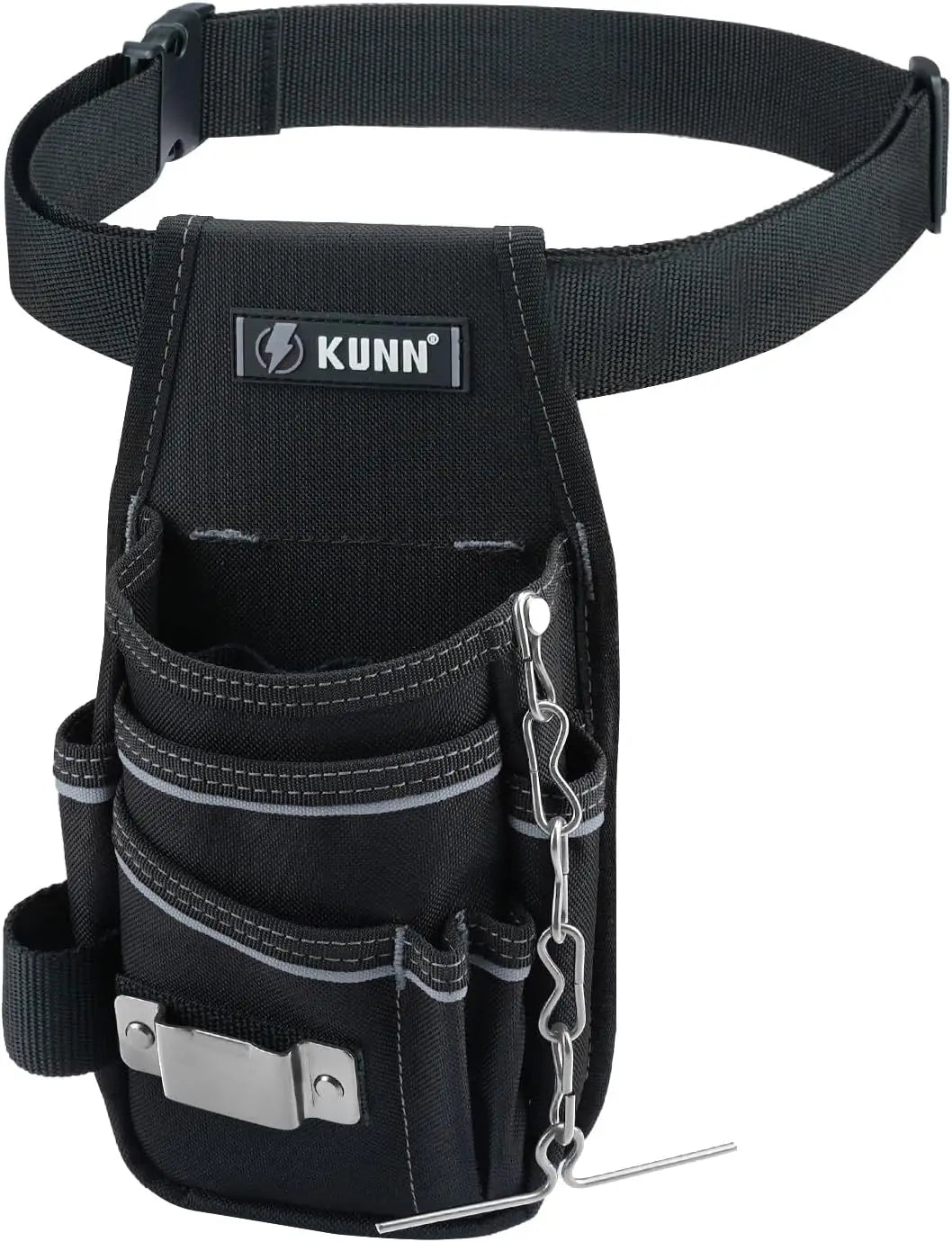 7-Pocket Electrician Tool Pouch with Belt Clip – Heavy Duty Nylon Organizer for HVAC & Trades