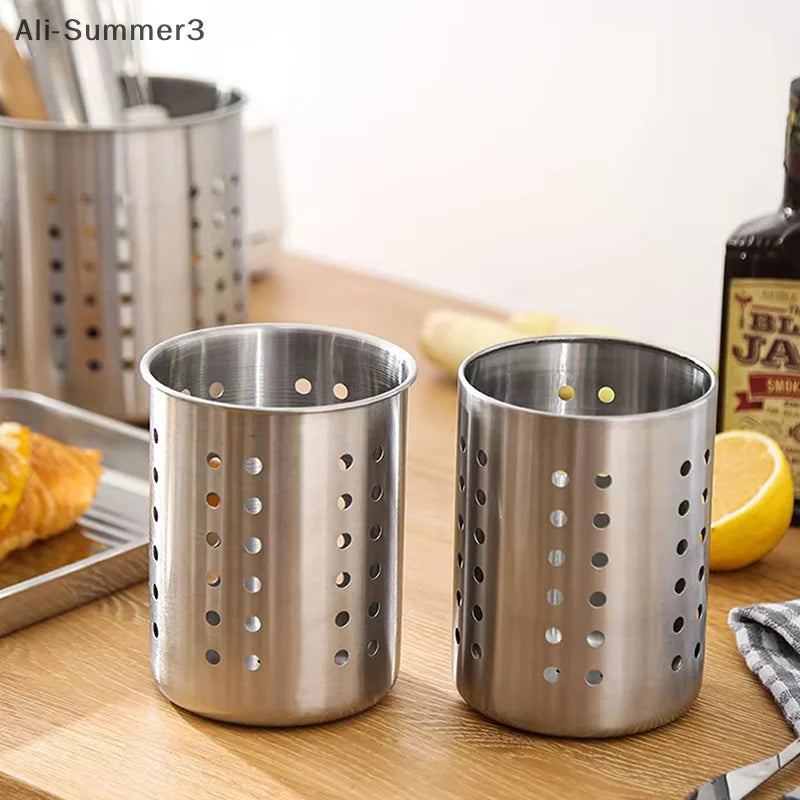 Stainless Steel Cutlery & Chopstick Holder — Draining, Countertop