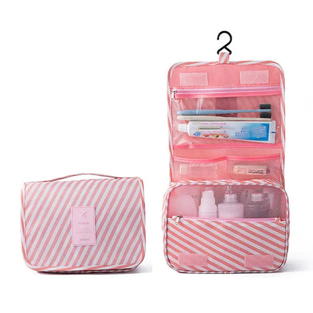 Foldable Hook Cosmetic Bag — Waterproof Travel Makeup Organizer, 24×19cm
