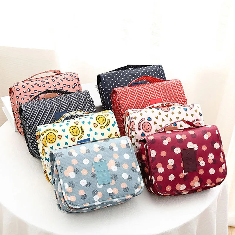 Foldable Hook Cosmetic Bag — Waterproof Travel Makeup Organizer, 24×19cm