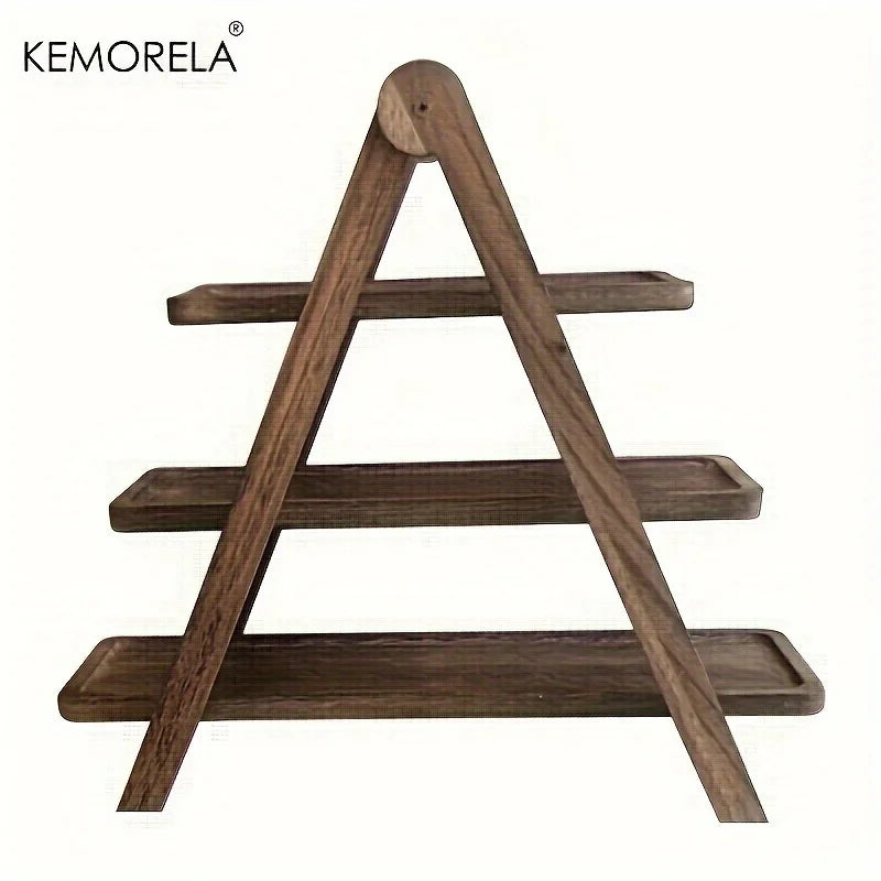 3-Tier Wooden Serving Tray — Rectangular, for Parties & Home Decor
