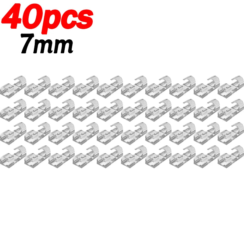 Transparent Plastic Cable Clips — Cord Holder for Home & Office