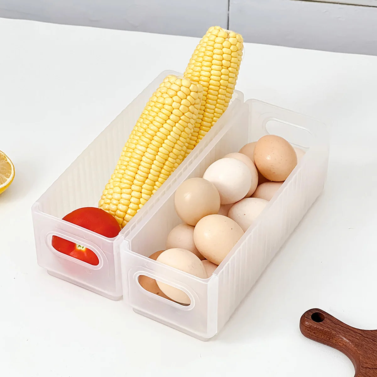 WORTHBUY Folding Fridge Storage Box — Pull-Out, Fruit & Vegetable Organizer