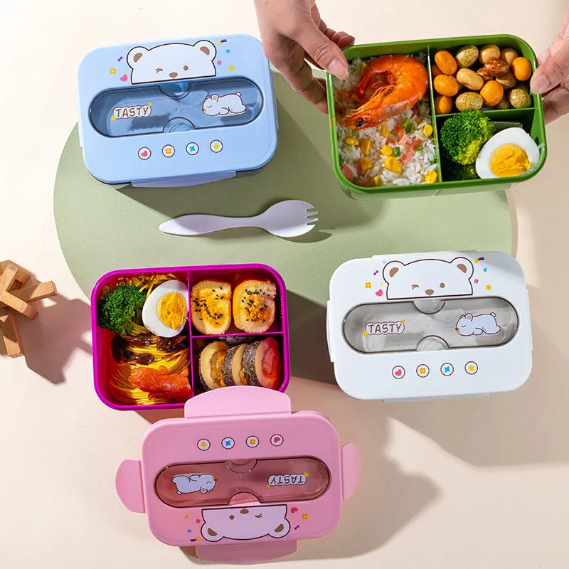BPA-Free Leakproof Lunch Box with Cutlery — Microwave Safe, for School & Office