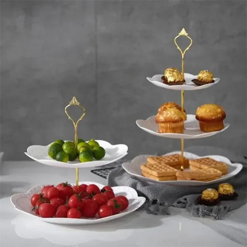 3-Layer Detachable Cake Stand — European Style, for Desserts & Fruit