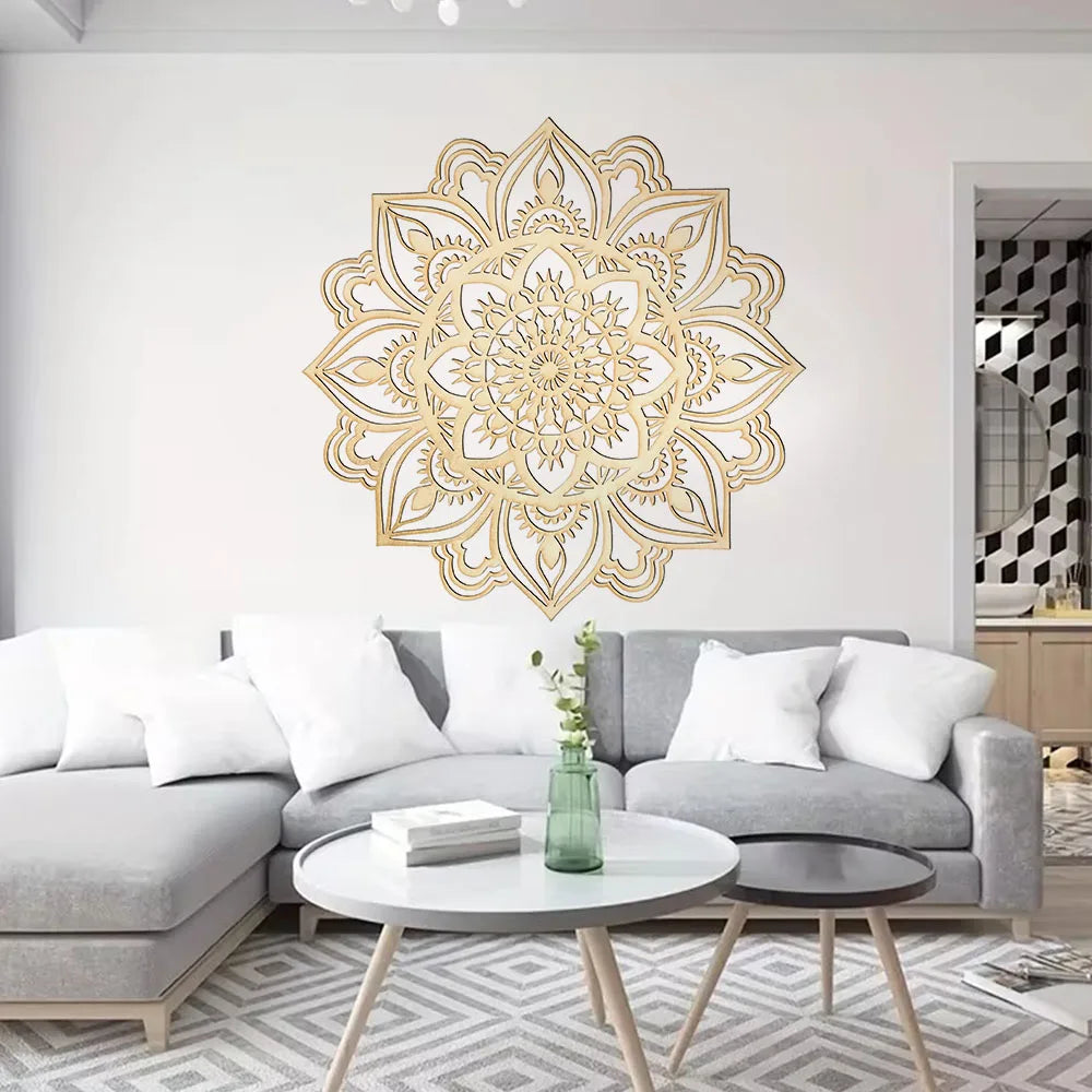 Moroccan Mandala Metal Wall Art — Indian & Boho Living Room Accent
